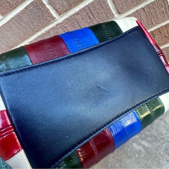 TORY BURCH Sydney Patchwork Eel Leather Bucket Bag In Multi - Picture 7 of 15